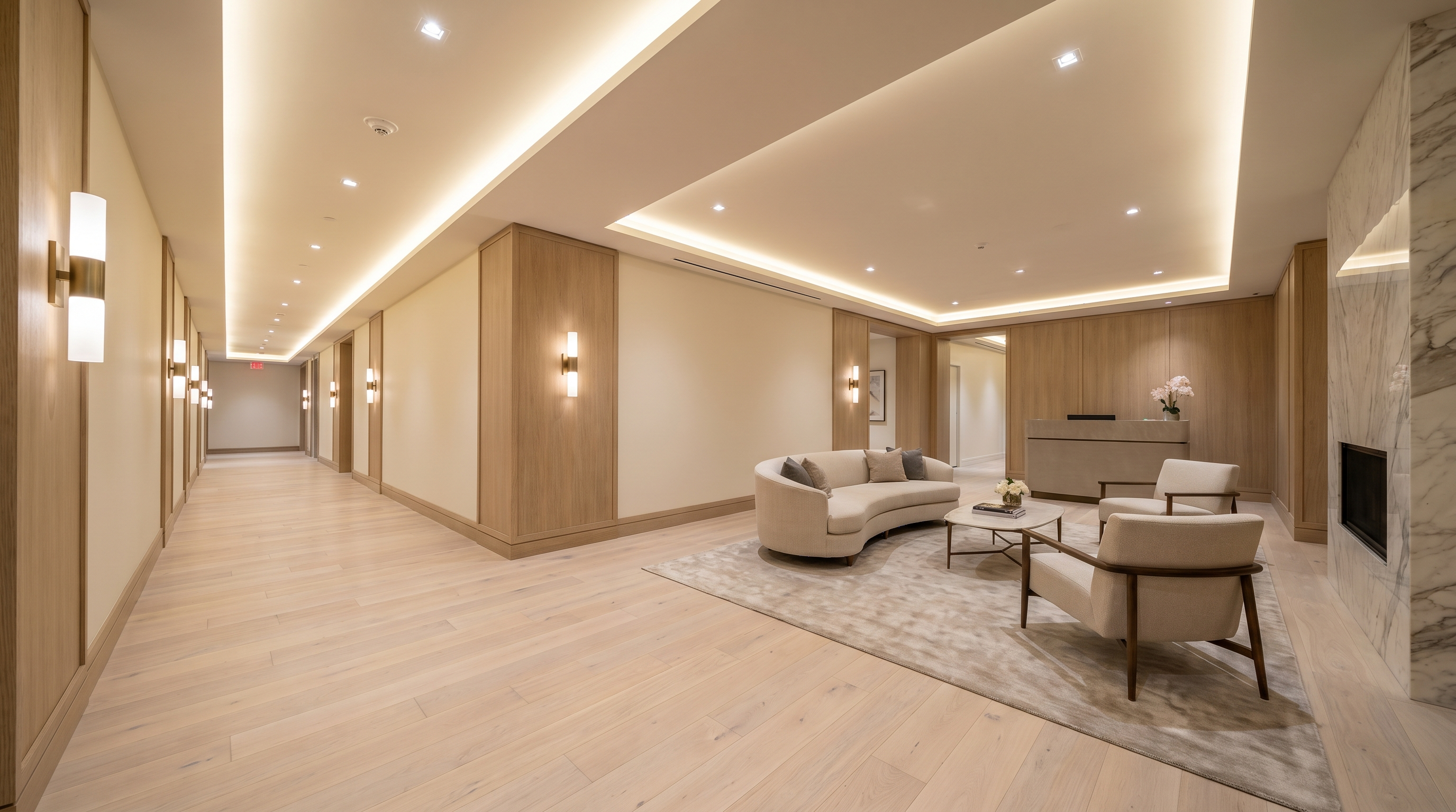 Gleaming luxury condo lobby maintained by Avapro